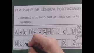 Exercício complete o Alfabeto Atividade de Português 1°ano [upl. by Neeoma]