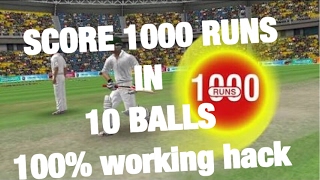 wcc2 how to score 1000 runs in odi and test match in 10 balls 100 working hack latest 2017 [upl. by Pliner]