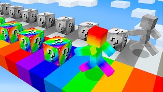 LUCKY BLOCK ARCOIRIS vs LUCKY BLOCK SEM COR MINECRAFT CORRIDA LUCKY BLOCK [upl. by Liberati]