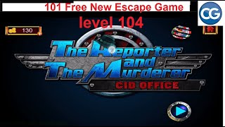 101 Free New Escape Games level 104  The reporter and the murderer CID office  Complete Game [upl. by Ahsilrak]