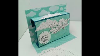 Pull Down Pop Out Fathers Day Card Stampin Up Adventurous Sky [upl. by Dhu]