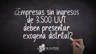 ¿Empresas sin ingresos de 3500 UVT deben presentar exógena distrital [upl. by Silirama993]