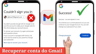 NovoComo recuperar conta do Gmail sem número de telefone e email de recuperação [upl. by Eilata]