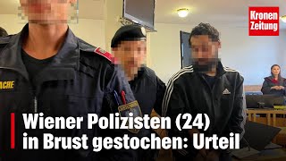 Wiener Polizisten 24 in Brust gestochen Urteil ist da  kronetv NEWS [upl. by Ahtelra326]