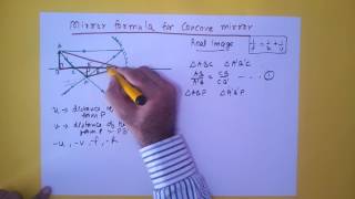 Mirror formula for concave mirror [upl. by Starla]