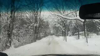 12224  Driving In Freezing Rain After It Snowed In Northern Van Buren County Michigan [upl. by Doner]