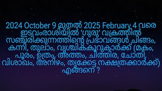 2024 October 9 മുതൽ ഇടവംരാശിയിൽ ഗുരു വക്രത്തിൽ വരുന്നത് മകം മുതൽ തൃക്കേട്ട നക്ഷത്രക്കാർക്ക് എങ്ങനെ [upl. by Jacinthe832]