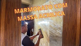 COMO FAZER EFEITO MARMORATO MESCLADO COM MASSA ACRILICA PASSO A PASSO تأثير الرخام ممزوج بالباستا [upl. by Soluk]