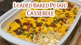 LOADED BAKED POTATO CASSEROLE  Potato casserole mashed potatoes side dish recipe cheesy potatoes [upl. by Ria]