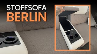 Stoffsofa mit großer Ottomane amp Multifunktionskonsole I Sofa Dreams Designermöbel smartfurniture [upl. by Larine]