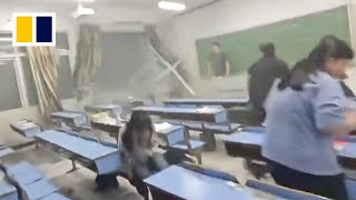 Windstorm sweeps through campus in China [upl. by Akemit437]