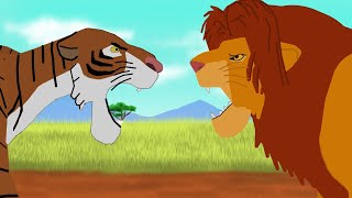 Simba VS Shere Khan Lion King vs The Jungle Book Disney Characters Animation Fight [upl. by Abixah]