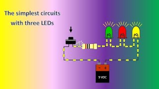 Three LEDs series circuit on breadboard connect multiple LEDs to resistor and 9VDC battery [upl. by Myo]