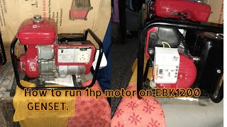 How to run 1hp motor honda ebk1200 Honda generator 👈🙏 [upl. by Tyika549]