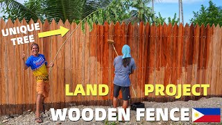 PHILIPPINES BEACH LAND PROJECT  Building Wooden And Bamboo Fence Davao Mindanao [upl. by Durward]