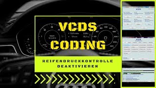 Vcds VAGCOM Reifendruckkontrolle deaktivieren RDKS Vw SeatSkoda Audi [upl. by Snashall]