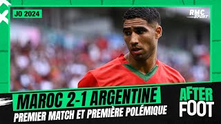 JO 2024  Football H  Maroc 21 Argentine premier match et première polémique [upl. by Nelac105]