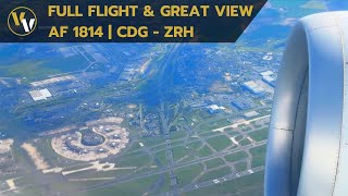 Air France A320 evening flight to Zurich  with CDG airport view from above [upl. by Jaban]