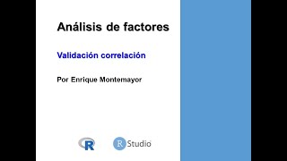 Analisis Factores  Validacion correlacion [upl. by Adim]