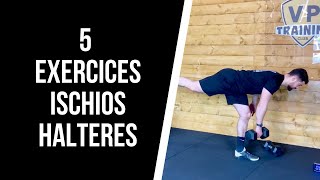 🔥5 EXERCICES POUR LES ISCHIOS AVEC DES HALTERES  Muscle l’arrière de tes cuisses 🔥 [upl. by Nus]