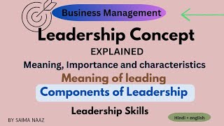 Leadership Explained  Meaning Components Importance and Characteristics  Qualities of leader [upl. by Llerrod]