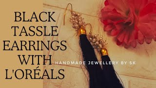 DIY How to make TASSEL EARRINGS  Tassel Earrings  Silk Thread Tassels  handmade jewellery by SK [upl. by Tteirrah96]