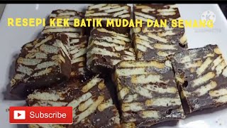 Resepi kek batik simple sedap tanpa telur [upl. by Shanley]