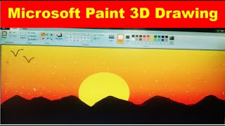 How to Draw  in computer Paint 3D tutorial  Paint 3D  paint in computer  scenery drawing [upl. by Tri]