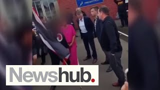 Student spits at David Seymours feet performs protest haka as ACT leader visits school  Newshub [upl. by Yatnoj]