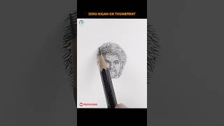 sonunigam thumbprintart pencilportraits shortsvideo drawing shorts youtubeshorts art viral [upl. by Neelra]