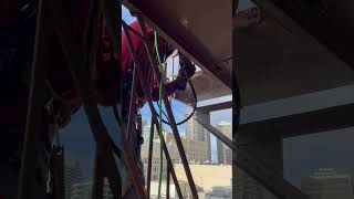 climbing ironworkers heights seattle welding construction fireescapeinspection fireescape [upl. by Ahtabat349]