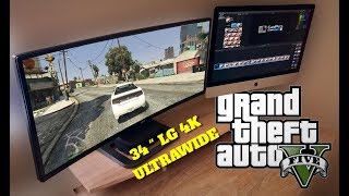 GTA 5 on 34quot LG 4K 219 Ultrawide monitor  PS4 PRO [upl. by Aiceled]