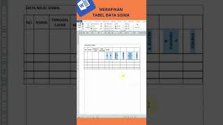 Merapikan tabel data siswa di word belajarngetik belajarmicrosoftword excel [upl. by Arni]