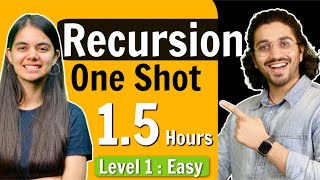 Recursion in One Shot  Theory  Question Practice  Code  Level 1  Easy [upl. by Adnirual]