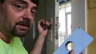 How to change a mortise lock set to a cylinder lock set [upl. by Akinuahs]