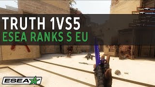 CS GO 1 vs 5 Clutch in ESEA Rank S EU [upl. by Aierdna559]