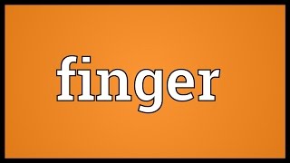 Finger Meaning [upl. by Howlyn976]