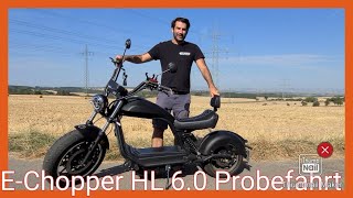 Elektroroller Probefahrt Chopper HL 60 ERoller 45 kmh Roller EScooter Motorrad Überraschung [upl. by Ahsitil546]