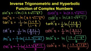 Inverse Trigonometric and Hyperbolic Functions of Complex Numbers TagalogFilipino Math [upl. by Pasco]