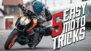 5 EASY MOTORCYCLE TRICKS  RokON vlog 75 [upl. by Ahsimit]