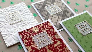 Holiday Card Series 2019  Day 1  Four Easy amp Simple Cards [upl. by Einatirb]