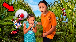 Cali and Kirah GOT LOST at the HALLOWEEN CORN MAZE 🌽🎃 [upl. by Nosral821]