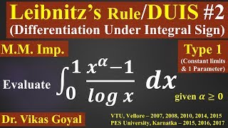 Leibnitzs Rule for DUIS 2 in Hindi MMimp Differentiation under Integral SignEngineering Maths [upl. by Nitfa]