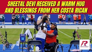 Sheetal Devi received a warm hug and blessings from her Costa Rican counterpart after the event [upl. by Ssitruc246]