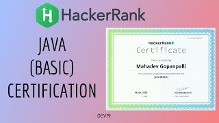 Java Basic Certification    Hackerrank Certifications [upl. by Riancho]