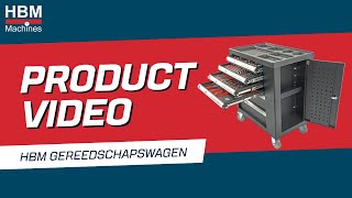 HBM Premium gevulde gereedschapswagen met deur  154 delig  Productvideo [upl. by Muirhead]