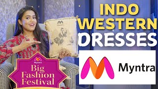 All new Festive special INDO WESTERN dresses from MYNTRA  Sale  ethnic dresses Tryon gimaashi [upl. by Moretta134]