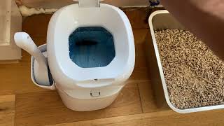 Wood Pellet Cat Litter In A NONSIFTING Litter Box Does It Work [upl. by Asilahs]