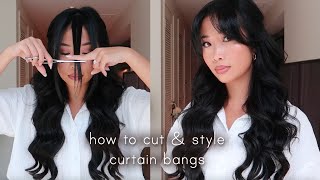 how to cut amp style curtain bangs at home [upl. by Siddon]