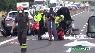 20200605 AREZZO  INCIDENTE STRADALE 4 MORTI TRA CUI DUE BAMBINI [upl. by Boone]